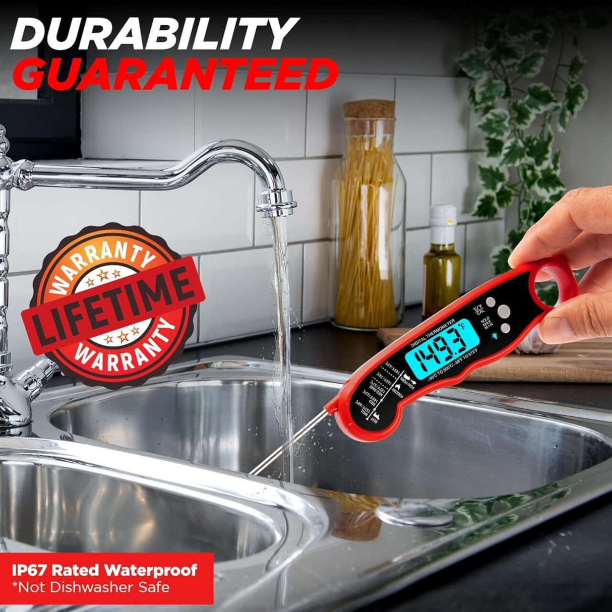 Royallure Instant-Read Kötttermometer, Snabb Digital Probe för Kök & Grillning Carvallo