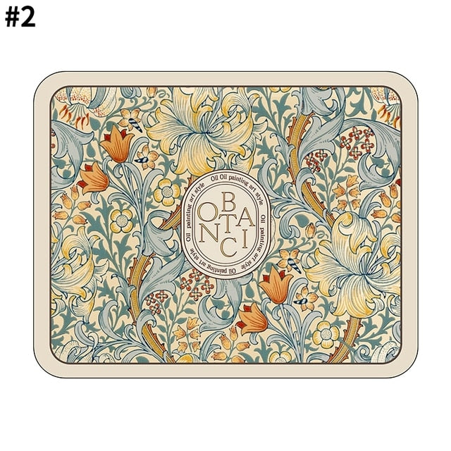 Royallure Absorbent Dish Drying Mat – Floral Polyester Bänkskydd, Anti-Slip & Snabbtorkande Carvallo