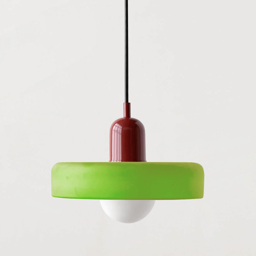Royallure Bauhaus Färgat Glas Pendel-lampa – Konstnärlig Glasburk, Geometrisk, Retro-Modern Carvallo