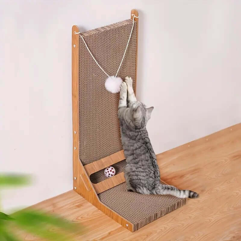 Royallure L-Formad Katt Klösbräda med Lekboll – Multi-Vinkel Avkoppling & Klös Pad Carvallo