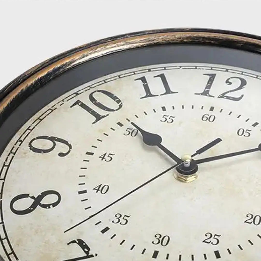 Royallure Vintage Tyst Kvarts Väggklocka – Icke-Tickande Svep, Antik Design Carvallo