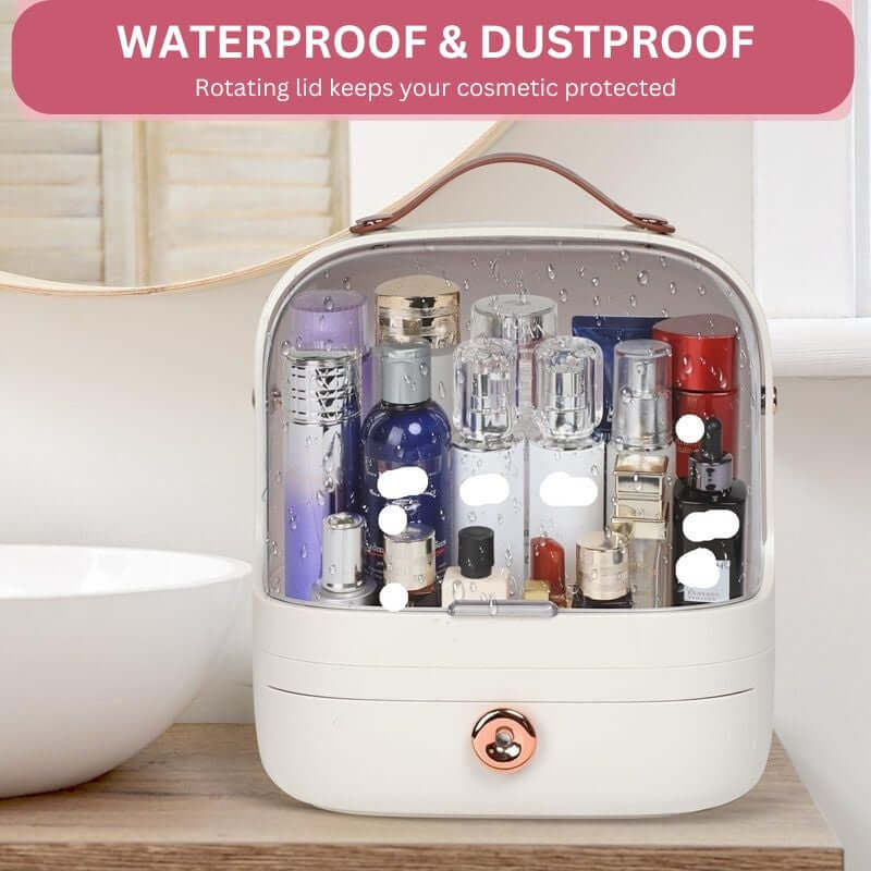 Royallure Makeup Cosmetic Organizer Box – 3-Färg PP Förvaring, 10.6×13” Smyckesorganisatör Carvallo