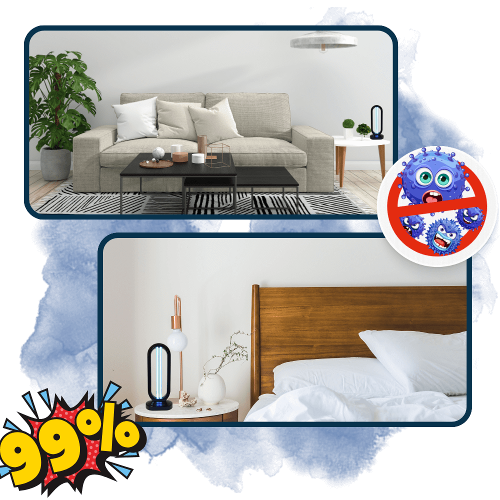 Royallure Multi-Surface UV Desinfektionslampa – Sängbuggsdödare, 99,9% Borttagning av bakterier, Kemikaliefri Carvallo