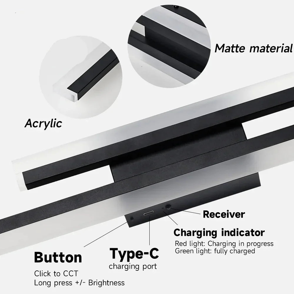 Royallure Uppladdningsbar LED Vägglampa 4400mAh Trådlös med Fjärrkontroll Carvallo