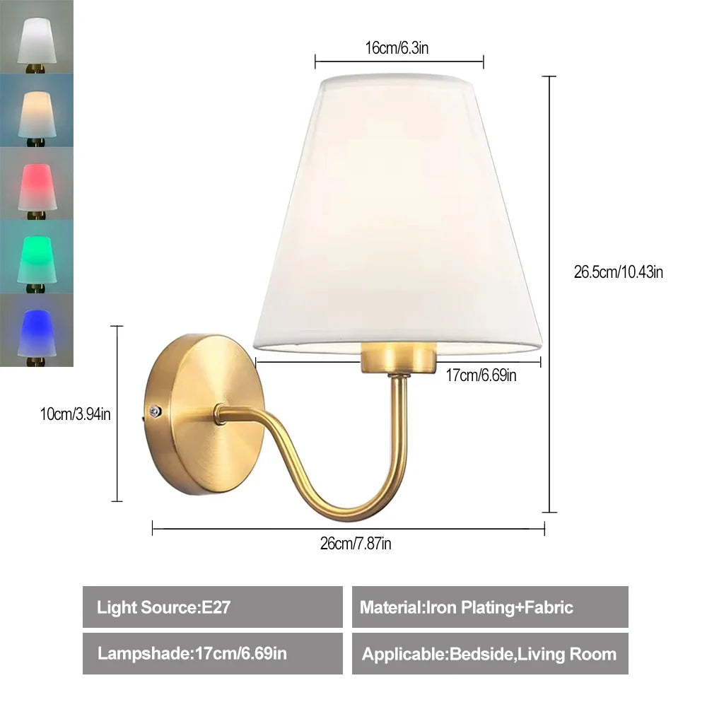 Royallure Retro Uppladdningsbar Vägglampa med RGB-lampa, Trådlös LED-belysning Carvallo
