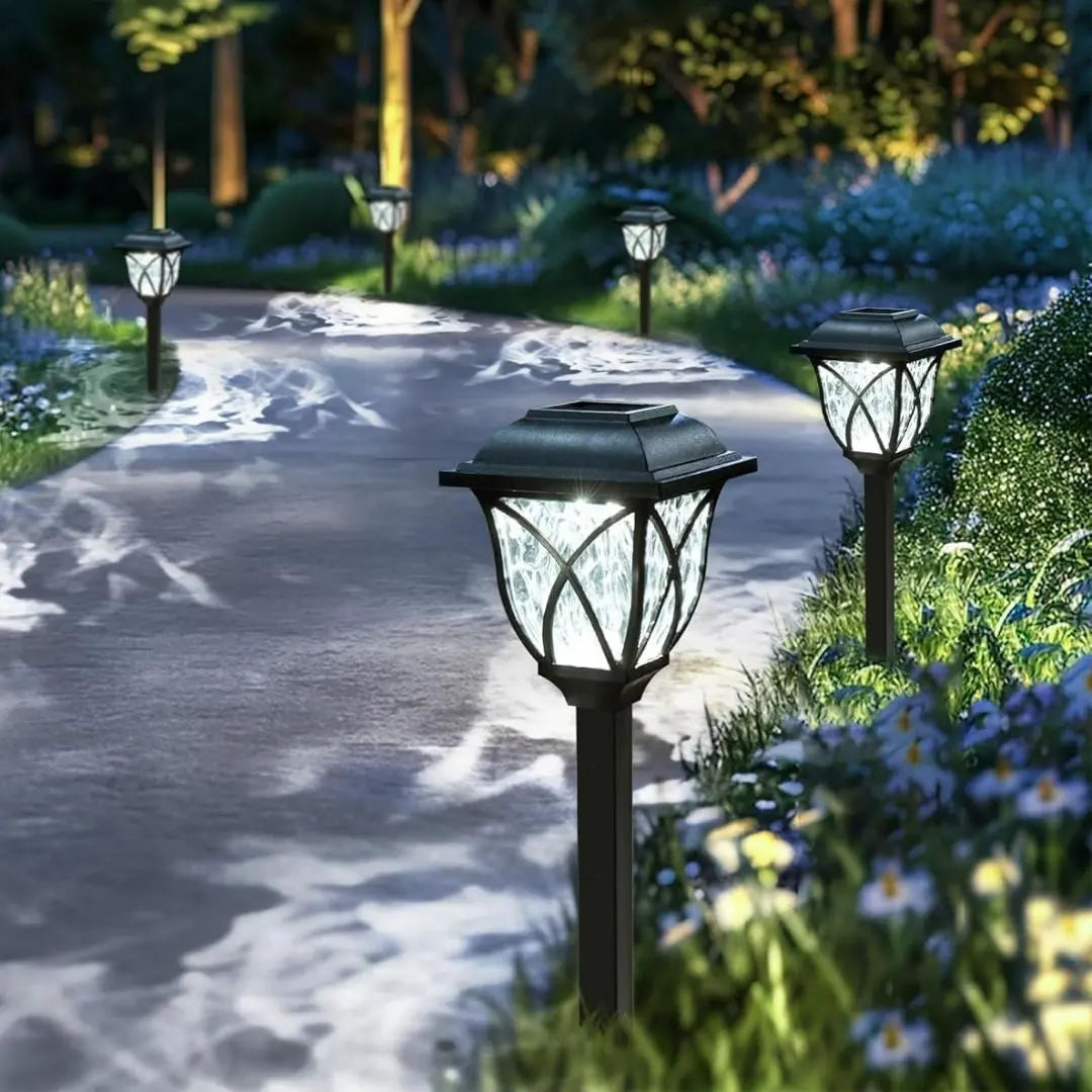 Royallure Solar Trädgårdslampor – Vattentät LED, Automatisk På/Av, Skymning-till-Dag Grytor Carvallo