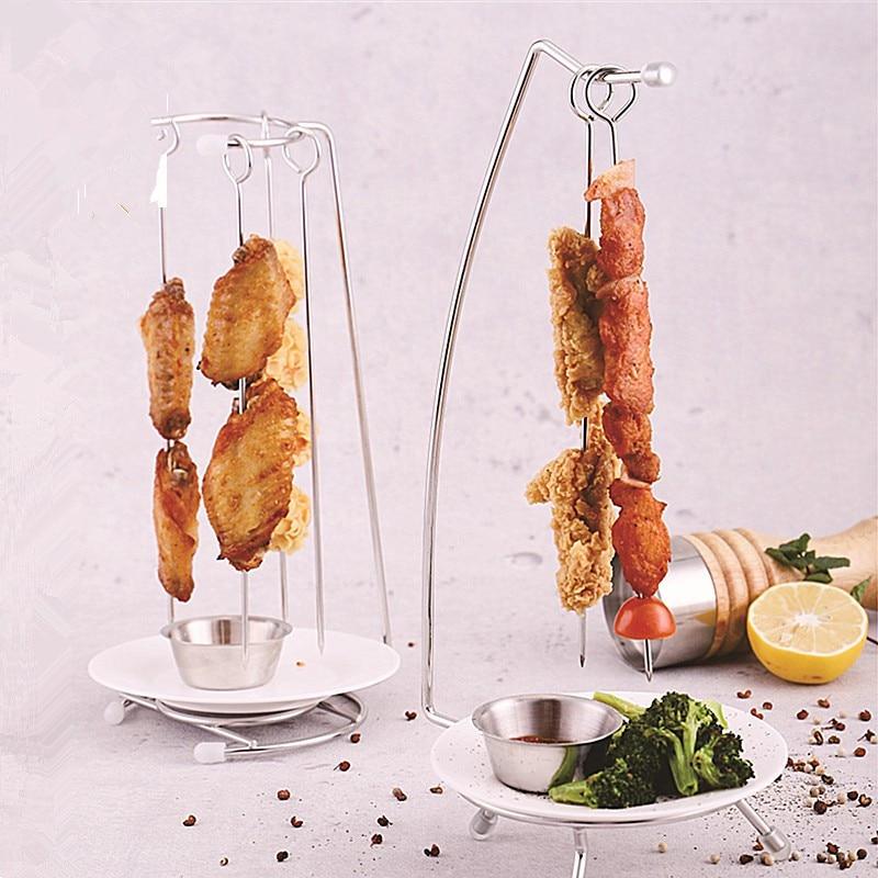 Royallure Rostfritt Stål BBQ Spett Set med Grillställ för Lätt Grillning Carvallo