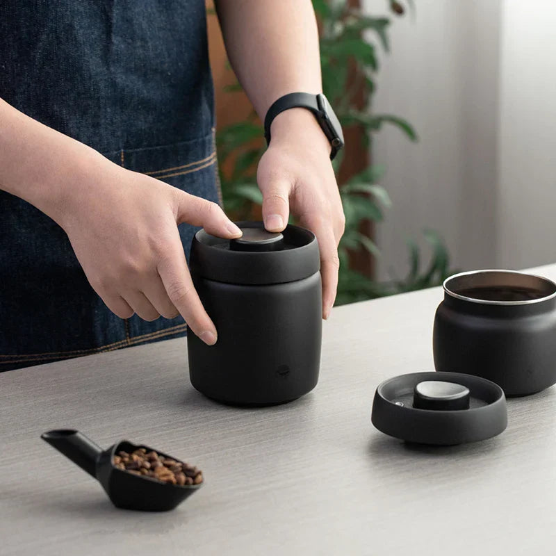 Royallure Stålkontainer med vakuum för kaffe, te och kök Carvallo