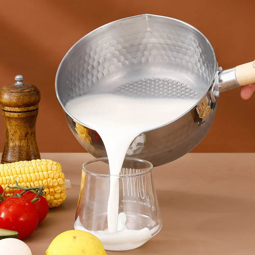 Royallure 430 Rostfritt Stål Japansk Snögryta med Trähandtag för Matlagning Carvallo