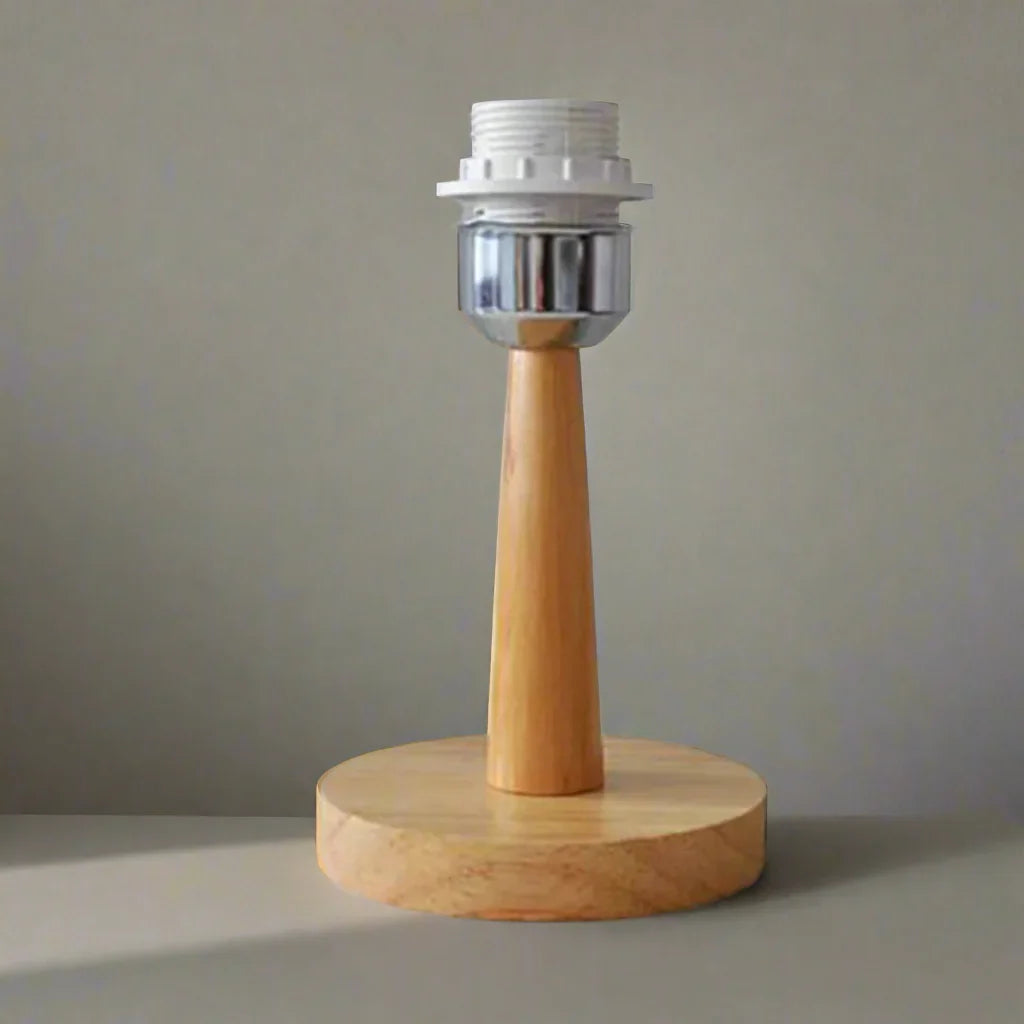 Royallure Trä Bordslampa Bas med E27 Fäste & På/Av Switch för Hemljus Carvallo