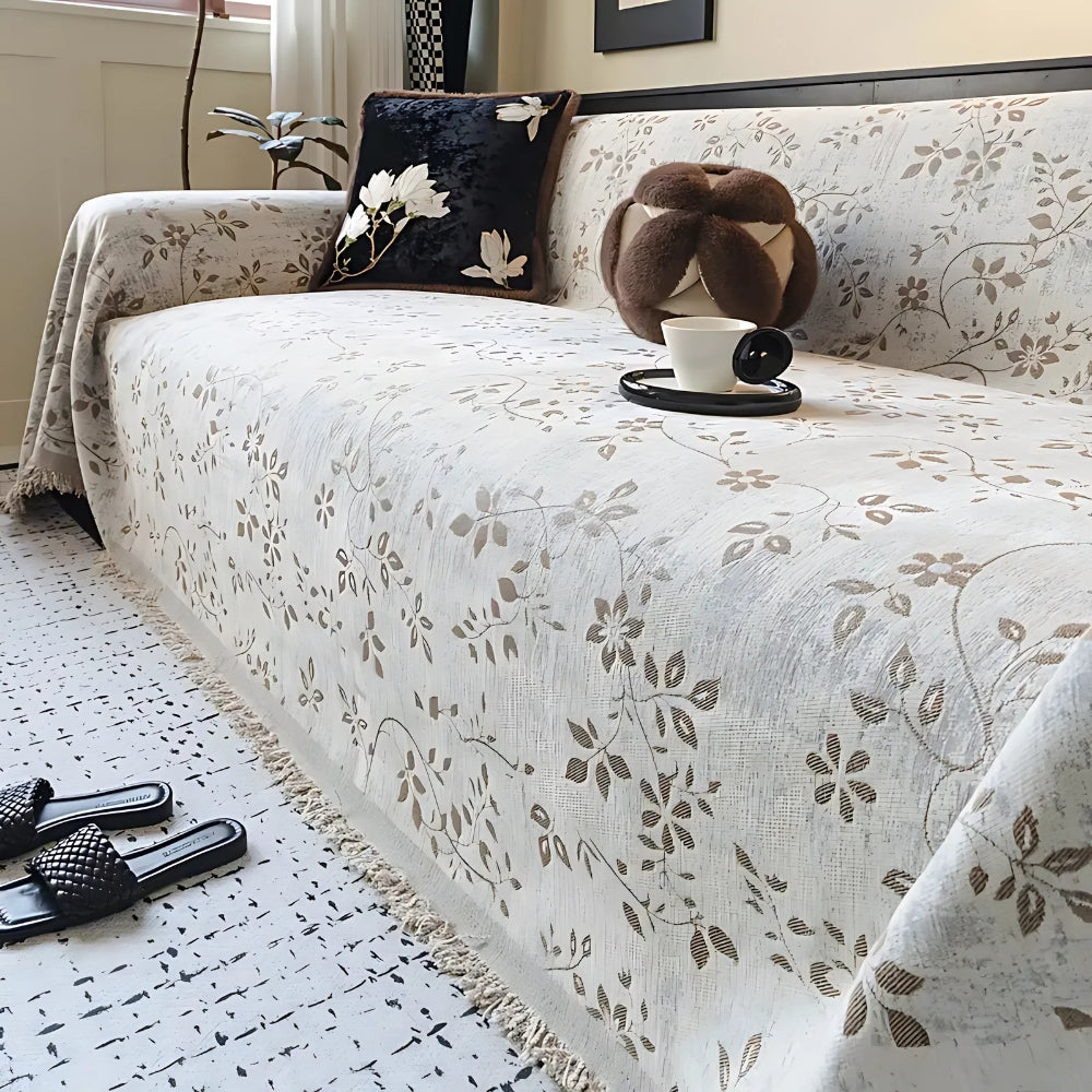 Rustik blomma elfenben blomster sofföverdrag Carvallo