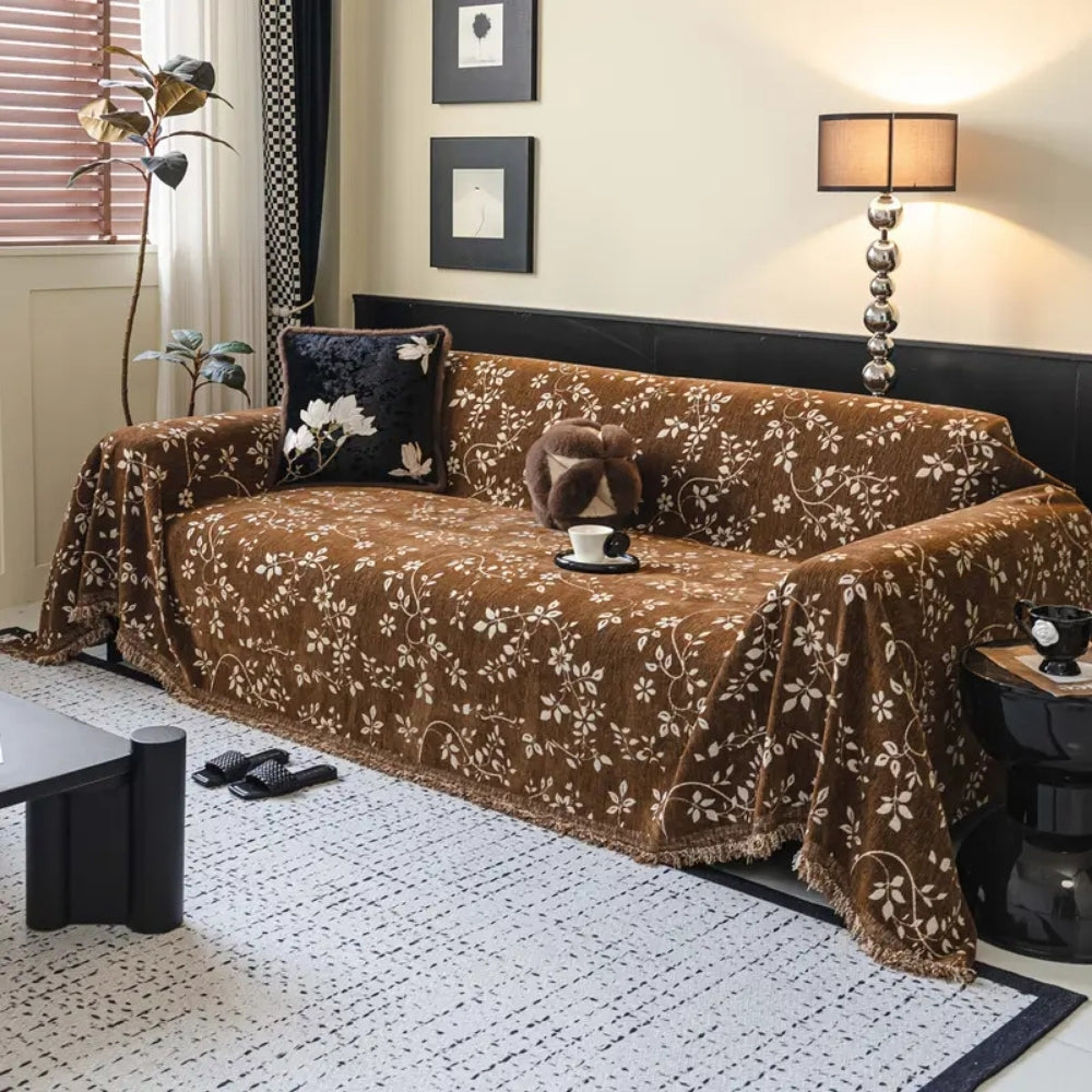 Rustik blomma elfenben blomster sofföverdrag Carvallo