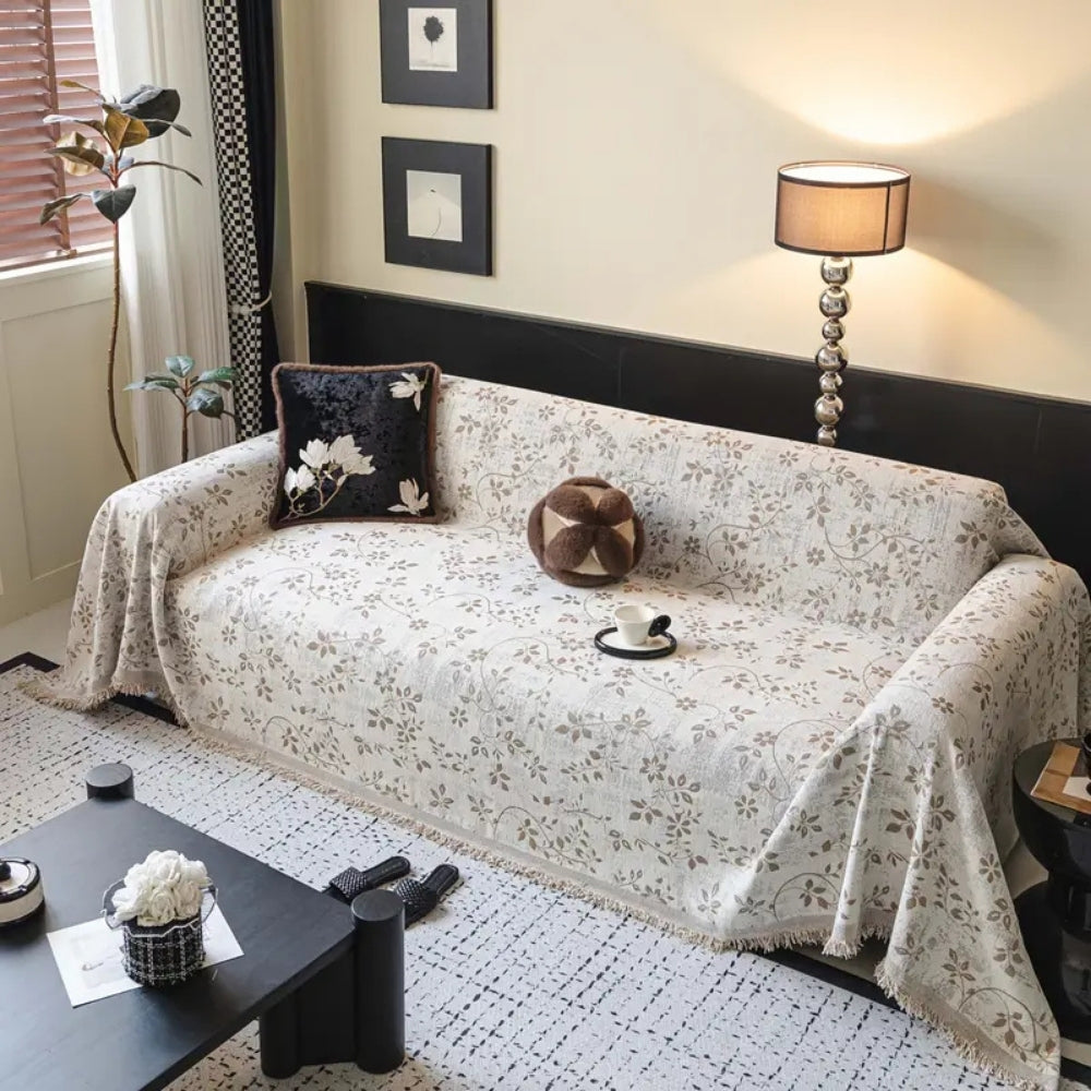 Rustik blomma elfenben blomster sofföverdrag Carvallo