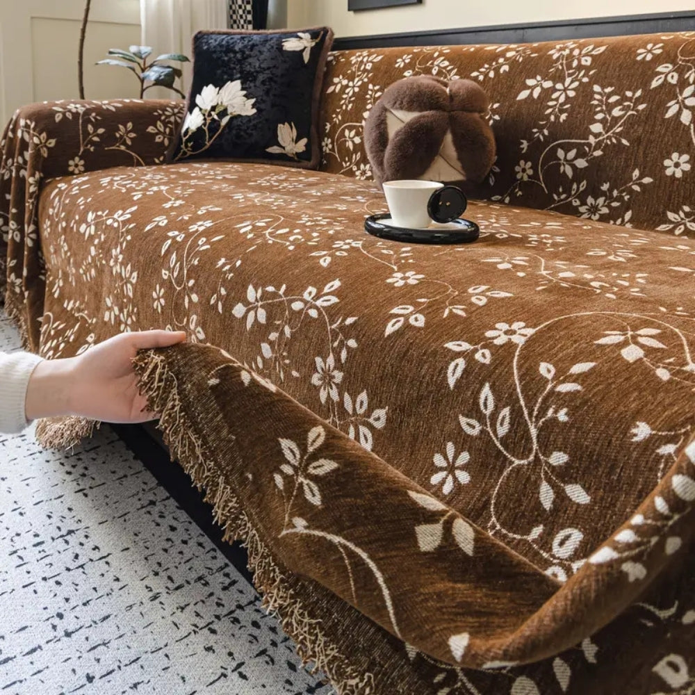 Rustik blomma elfenben blomster sofföverdrag Carvallo