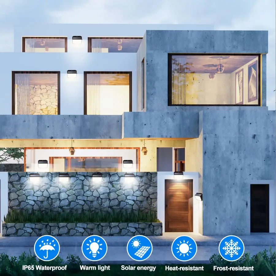 Carvallo Vägglampa Solayra 208LED | Rörelsesensor & 3 Ljusstyrkor | 30 m² Belysningsyta | IP65 Väderbeständig Carvallo