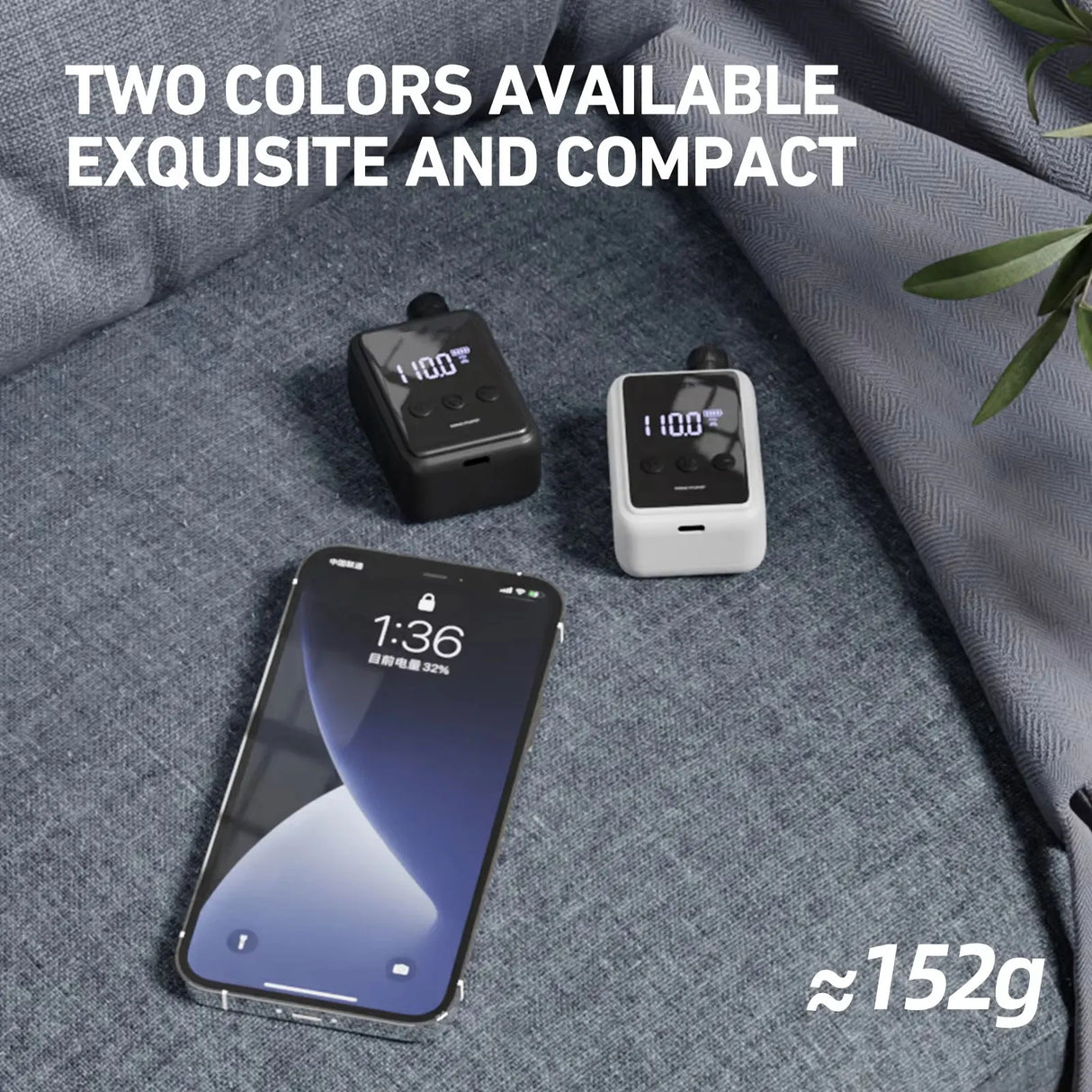 Carvallo Pro Elektrisk Luftpump | 150 PSI Högtryck | Bärbar Mini-Kompressor för cykel, bil & boll | USB-laddning Carvallo