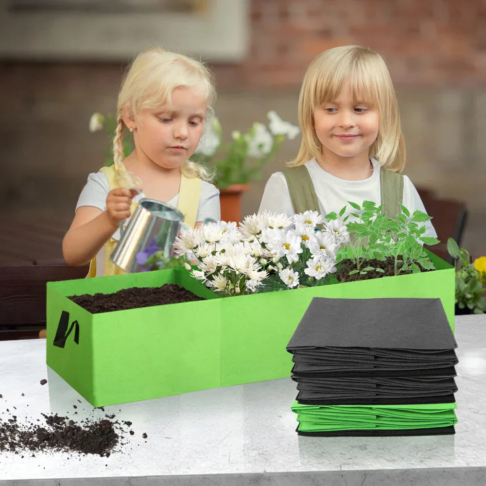 Carvallo GrowZone 21 Höjd bädd planteringspåse 90x30x20 cm | 21 Gallon | 3-kammarsystem | Andningsbart tyg med dränering | Fällbar & Återanvändbar Carvallo