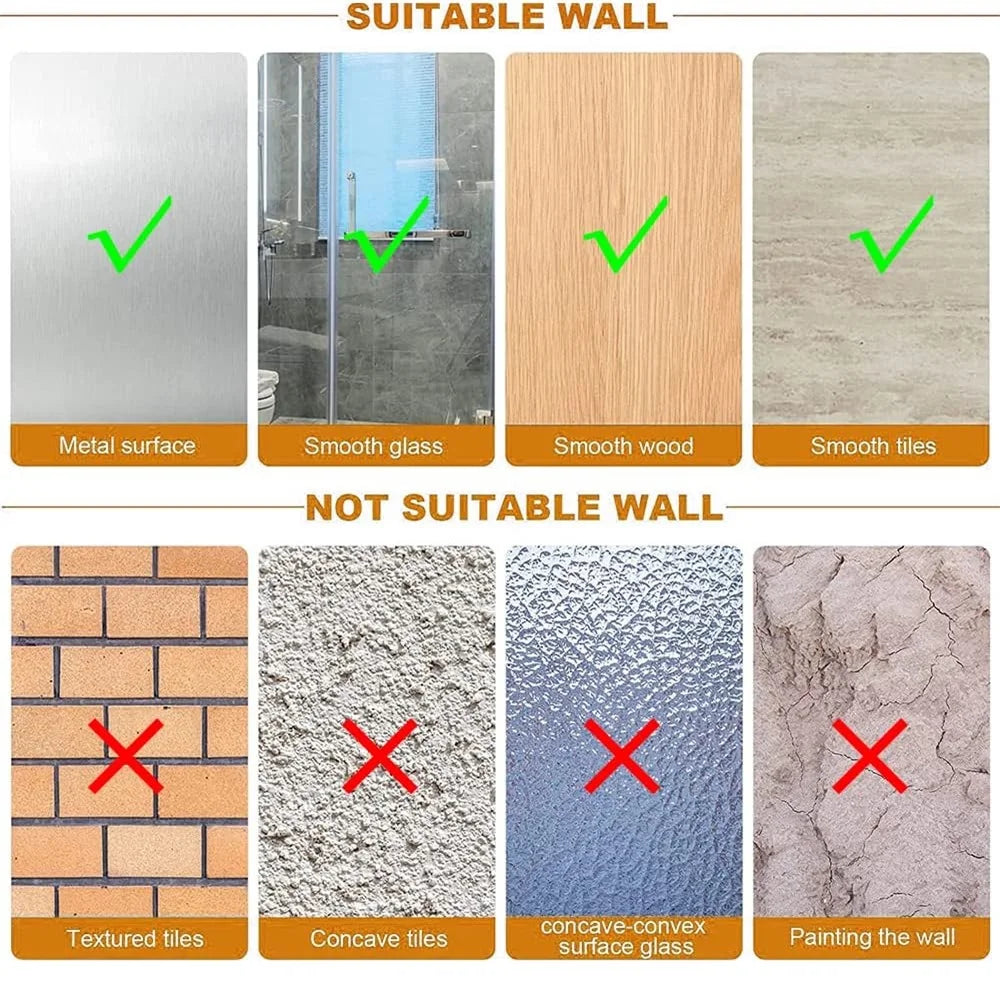 Carvallo Självhäftande Väggkrokar i Rostfritt Stål | Tung belastning | Utan borrning | För bad, kök & garderob Carvallo