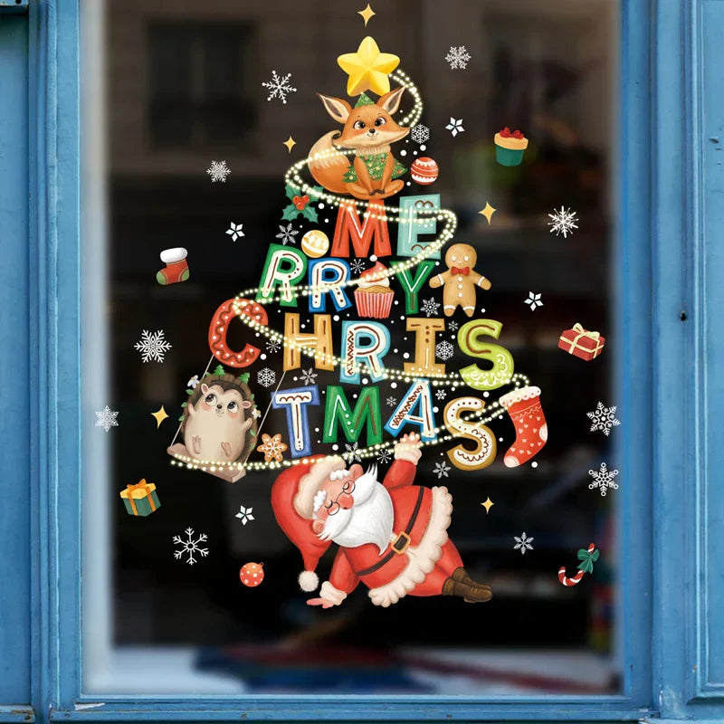 Fönsterdekoration - Festlig dekoration med jultomte och djur för en mysig jul Carvallo
