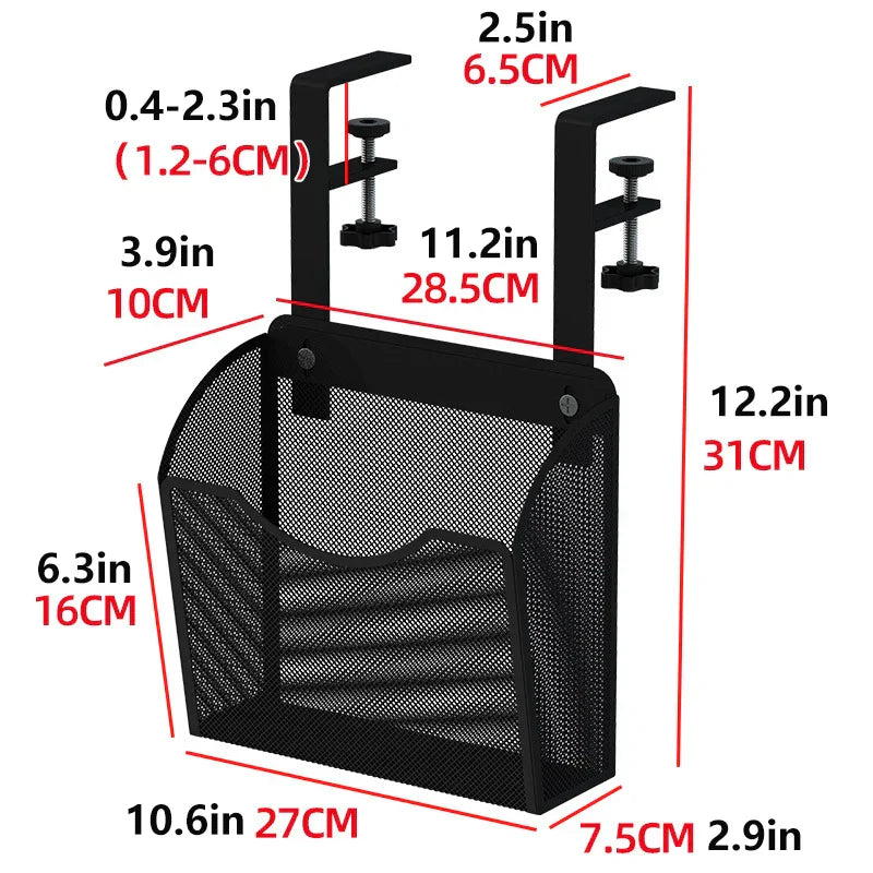 Carvallo-låda Clampix | För fastsättning utan borrning | Sidoskåp i metall | 2 storlekar | För kontor & hemma kontor Carvallo