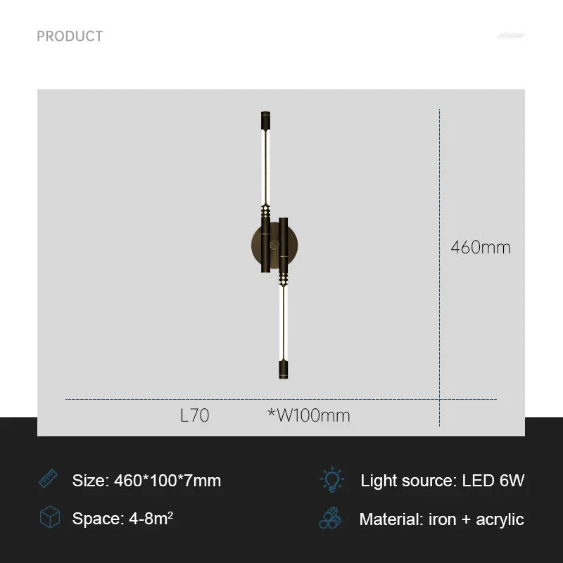 ModernLux - LED Vägglampa Lyx Inomhusbelysning Sconces för Vardagsrum och Sovrum Carvallo