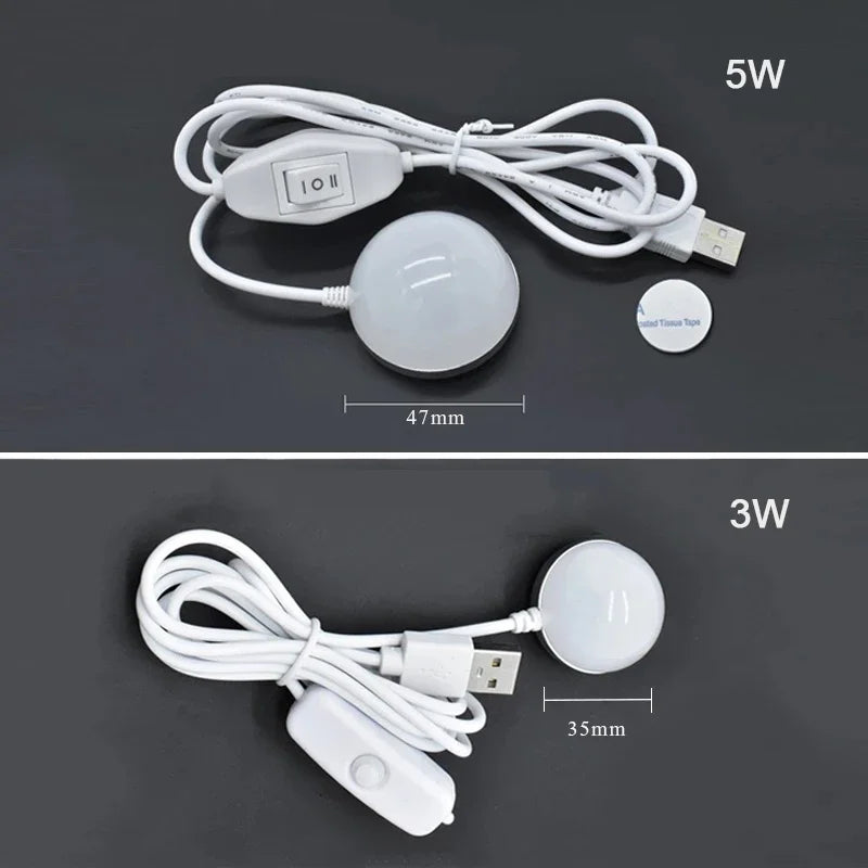 Carvallo USB Magnetlampa | 3W & 5W varianter | Bärbar LED-lampa med strömbrytare | Magnetfot & 3M tejp | För laptop, powerbank & mer Carvallo