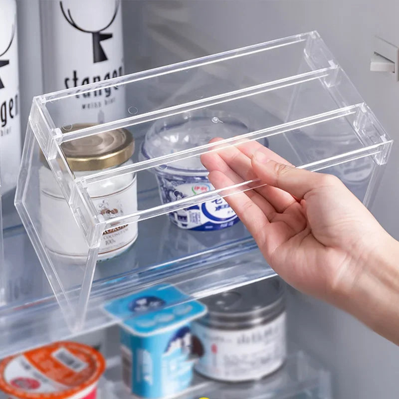 Carvallo-Organizer ClearStack Duo | Transparent hyllavdelare | Platsbesparande förvaringshylla | 14,7×11,1×10,7 cm / 21,7×11,1×10,7 cm Carvallo