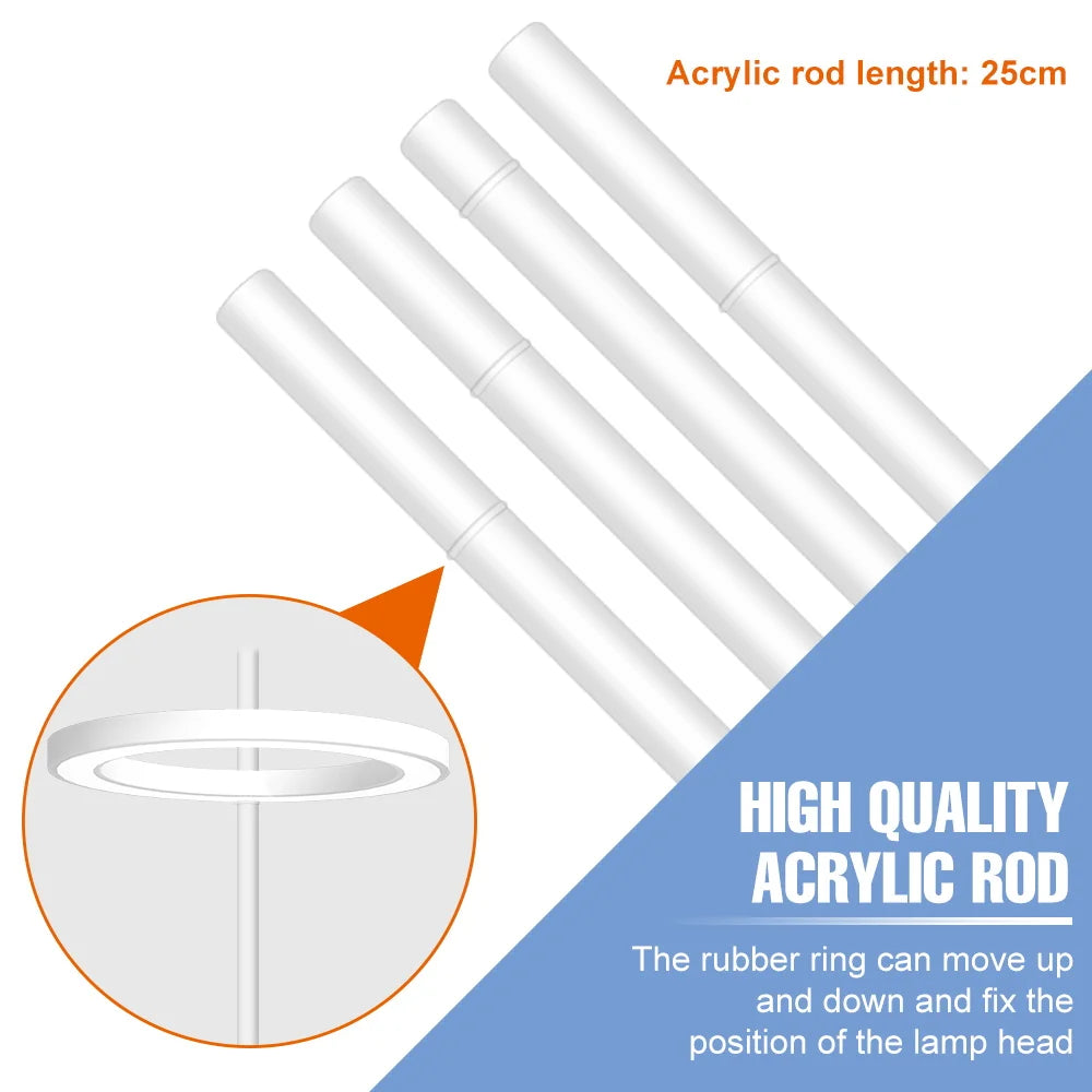 Carvallo Luminara Ring | LED-växtbelysning med timerfunktion | 1–4 huvuden | USB-driven & 5-stegs dimbar Carvallo