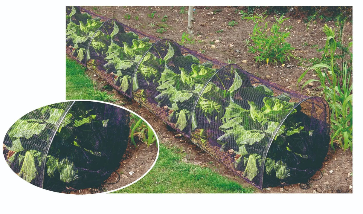 Carvallo ProTunnel Gartentunnel-växthus 3 m | Robust metallram med UV-skyddsnät och täckning | För grönsaker, örter och växtodling Carvallo