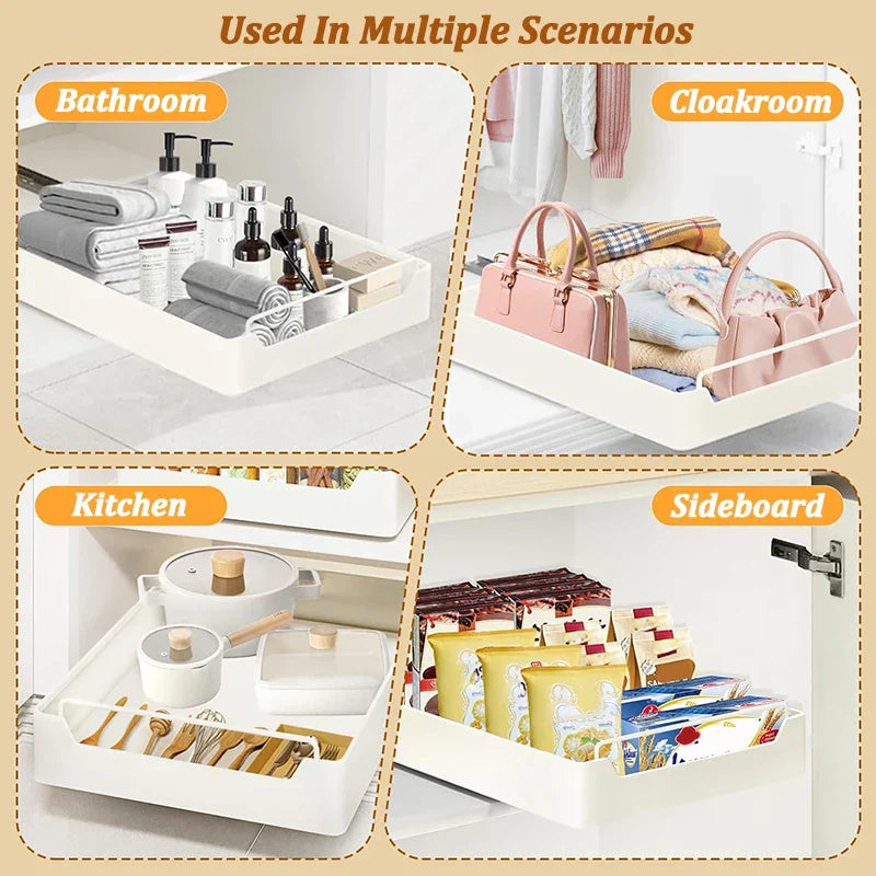 Carvallo SlideMaxx | Utdragbar organiser utan borrning | Stabil hylla för kryddor och förråd | Kolstål Beige Carvallo