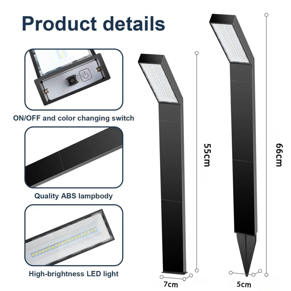 1/4 Pack Solcellsbelysning För Väg Utomhus Vattentåliga LED Trädgårdslampor För Gräsmatta Och Landskap Carvallo
