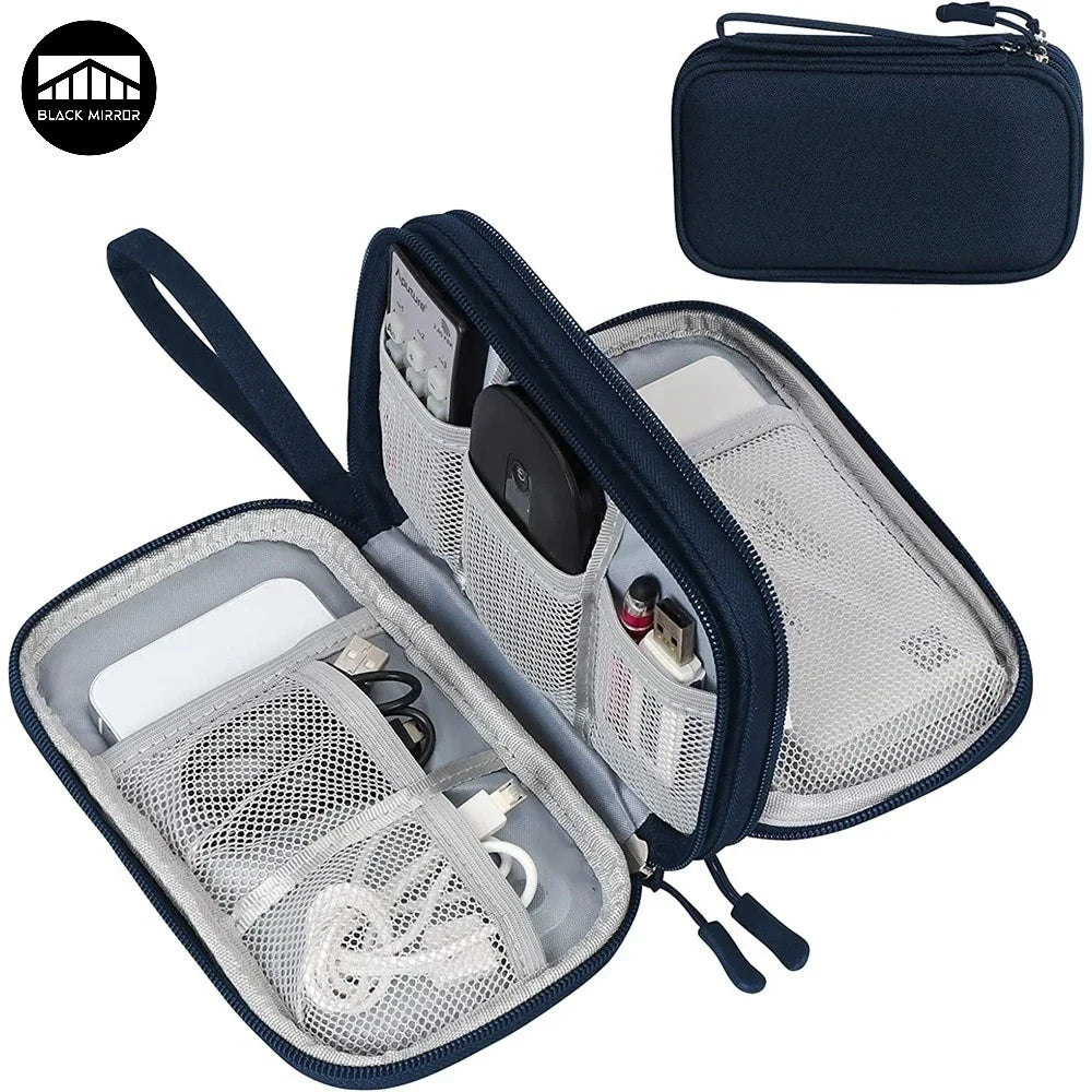 Carvallo PackSafe Elektronik Organizer Väska | 2-lager & vattentät | För kablar, laddare, USB & tillbehör | Kompakt & bärbar Carvallo