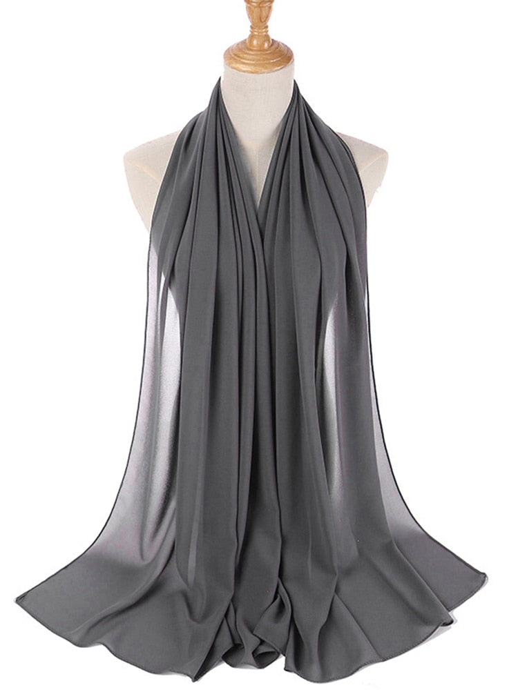 Chiffon Hijab pannband-Clothes for women-Bellasverige-Grå-Hemnix