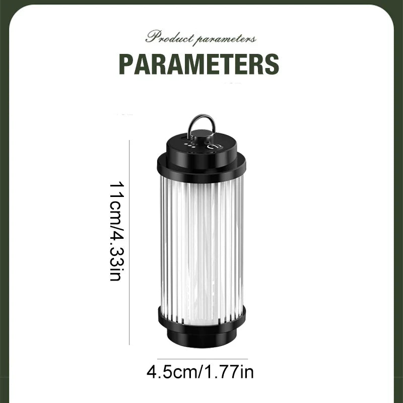 Carvallo Återuppladdningsbar LED-Campinglampa | 3000 mAh batteri | Kompakt tältlampa med 38 LED-lampor | USB-laddning | Mini ficklampa för utomhus & nödsituationer Carvallo