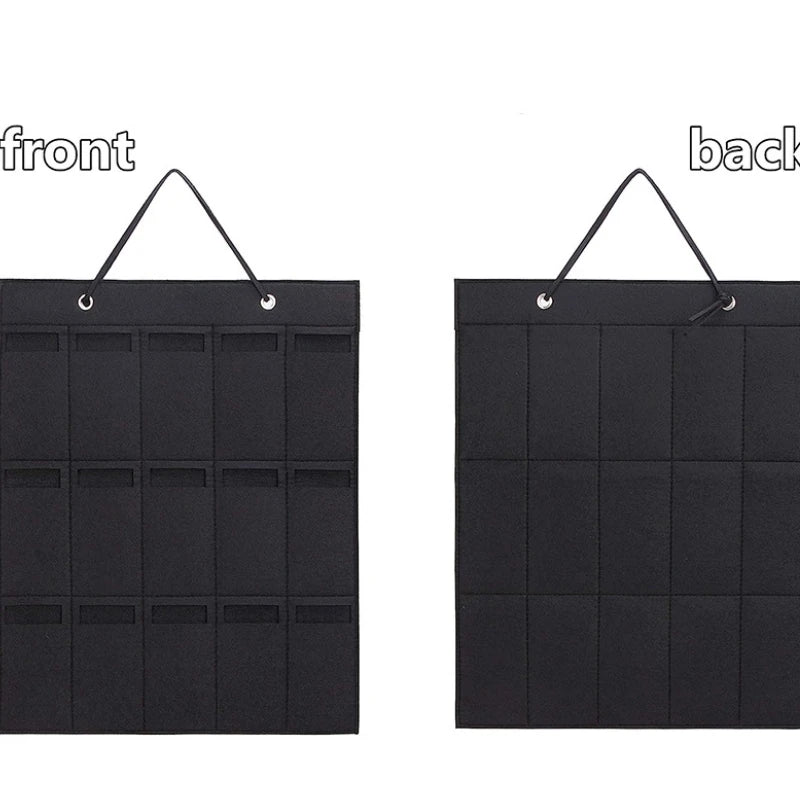 Carvallo Organizer | Väggmonterad glasögonhållare | Fällbar förvaringsväska för solglasögon | Platssparande & dammtålig | 42 × 38 cm Carvallo