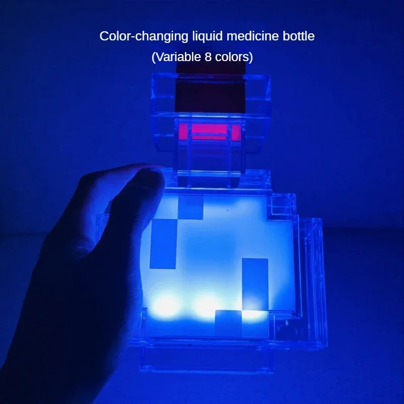 LuxRoyale Minecraft Inspirerad Potion Lampa – Färgväxlande LED Nattlampa med Touchkontroll & USB Uppladdningsbar Carvallo