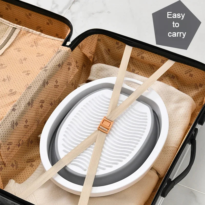 Lavinaé Fällbar Tvättskål med integrerat tvättbräda | Platsbesparande tvättbalja för handtvätt | För underkläder, strumpor och babykläder Carvallo