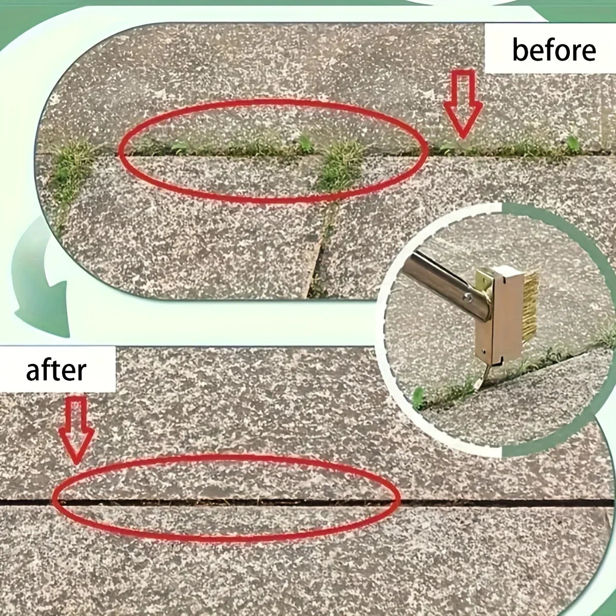 Carvallo Ogräsborste manuell | Justerbar med 120 cm handtag | För fogar, terrasser & gångvägar | Trådborste Carvallo