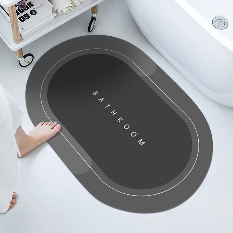 Ultraabsorberande Oval Badrumsmatta-Home-bellasverige-Bathroom Brun-40X60CM-Hemnix