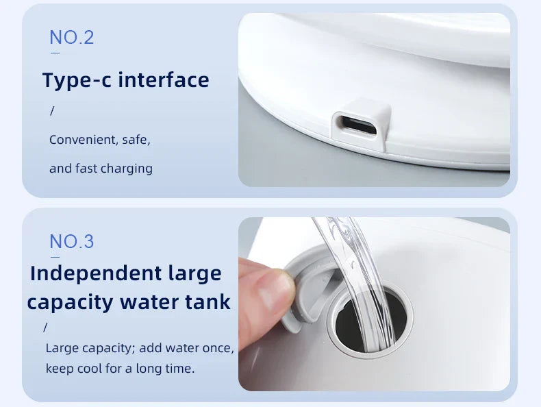 Carvallo Coolivia BreezeLight | 3-i-1 Mini-klimatanläggning, fläkt & luftfuktare | Med LED-stämningsljus & USB-anslutning Carvallo