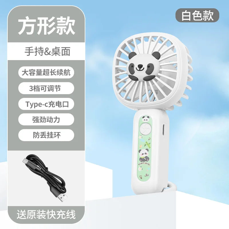 Carvallo-Handventilator BreeziPop | USB-laddning | Tyst & Bärbar | Söt tecknad design Carvallo