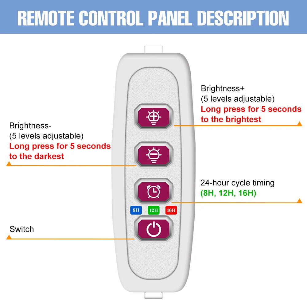Carvallo Luminara Ring | LED-växtbelysning med timerfunktion | 1–4 huvuden | USB-driven & 5-stegs dimbar Carvallo