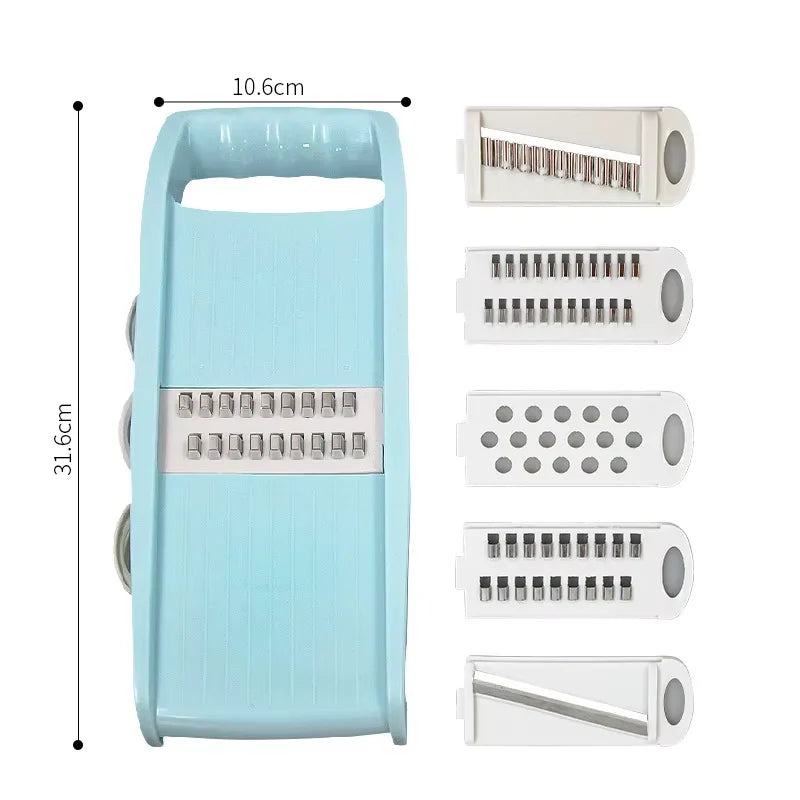 Carvallo 5-i-1 | Manuell & Multifunktionell | Rive, Hyvel, Tärnare | KüchenMeister® Kökshjälp Carvallo