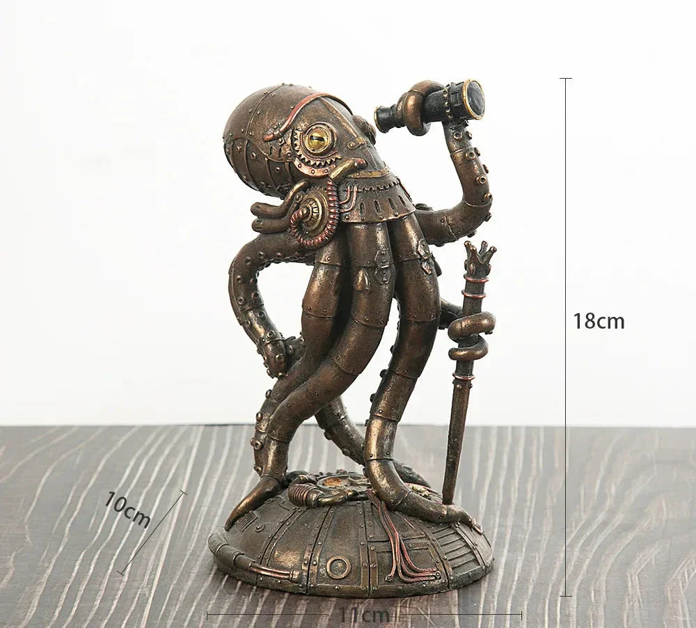 Carvallo - Unik Steampunk Cthulhu bläckfisk skulptur för konstnärliga miljöer Carvallo