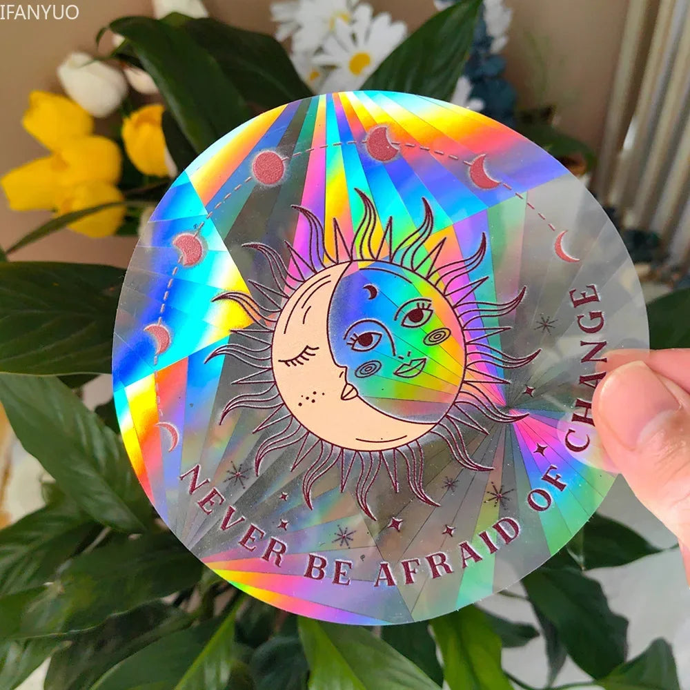 Carvallo fönsterdekal solfångare | Självhäftande med 3D-regnbågseffekt | För fönster, väggar & dekoration Carvallo