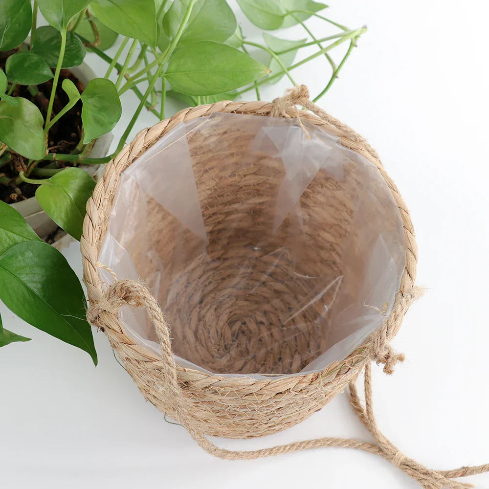 Carvallo Planter | Hand-knotted Macrame | Versatile & Stylish | Jute Natural Carvallo