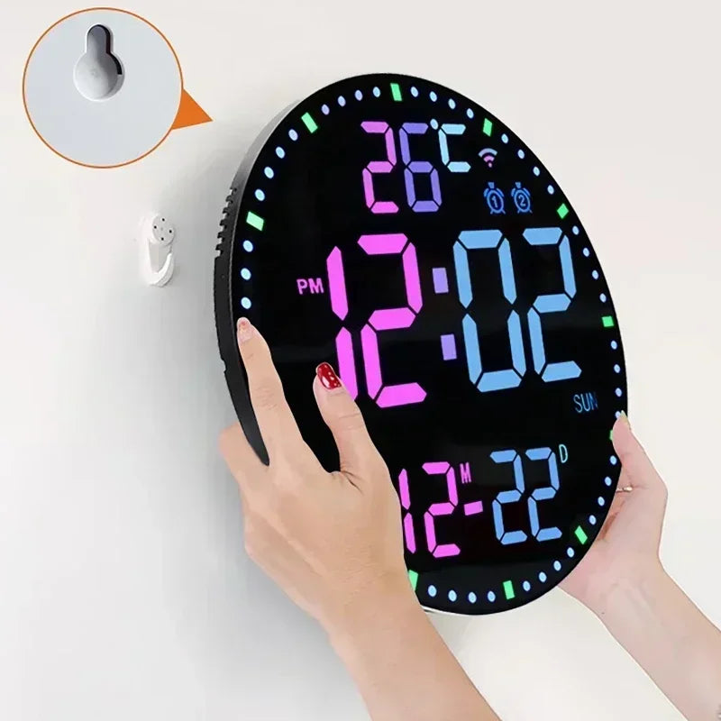 WiFiTid - LED Väggklocka Med Kalender och Dubbel Alarmfunktion Carvallo