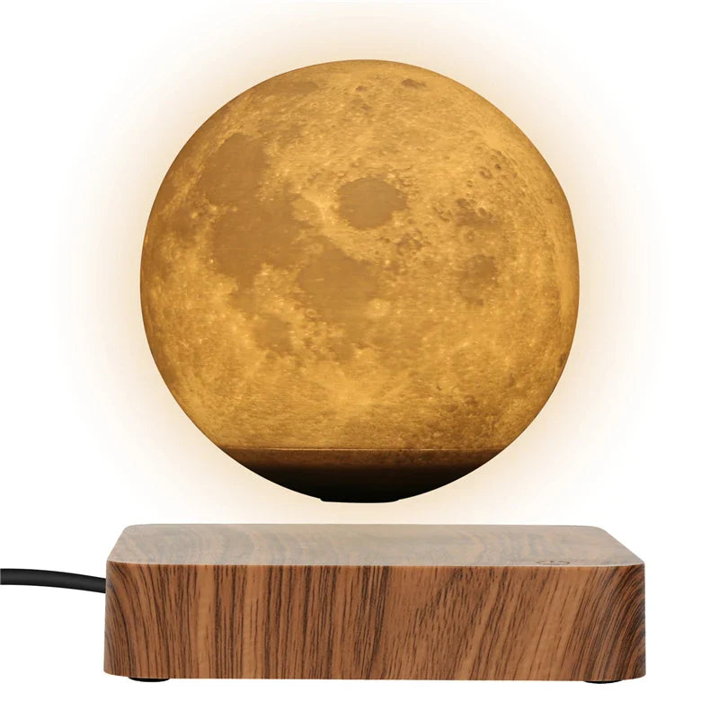 LunaGlow Månlampa – Svävande 3D LED Lampa med Magnetisk Levitationsdesign Hemnix