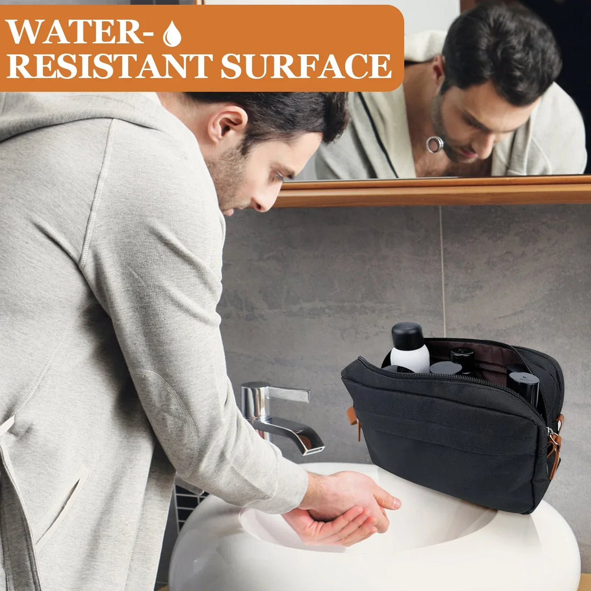 Carvallo kulturväska för upphängning för herrar | Vattenavvisande & Rymlig | Canvas-resväska med många fack Carvallo