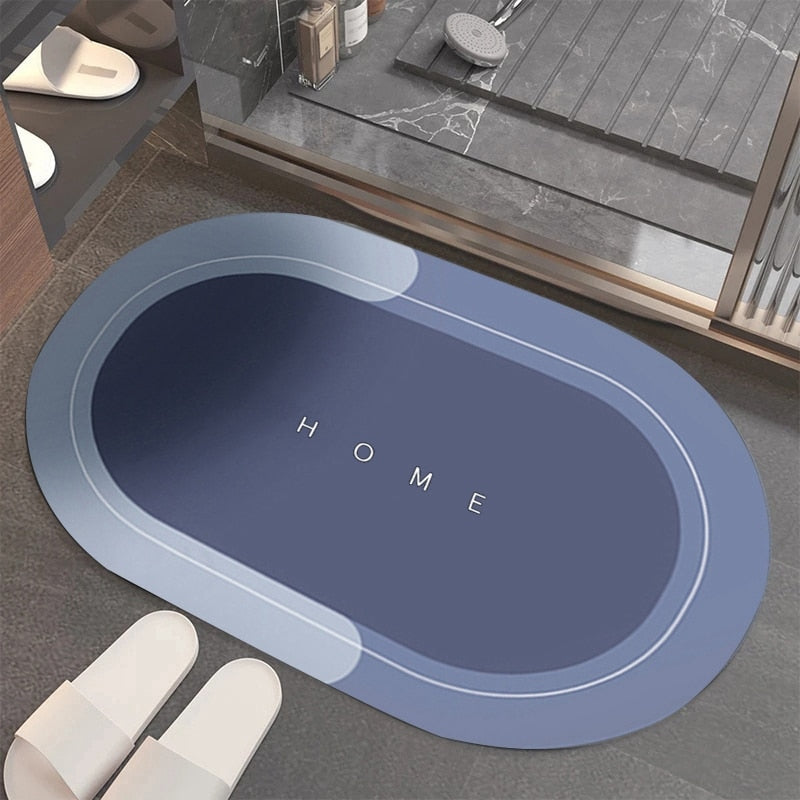 Ultraabsorberande Oval Badrumsmatta-Home-bellasverige-Home Blå-40X60CM-Hemnix